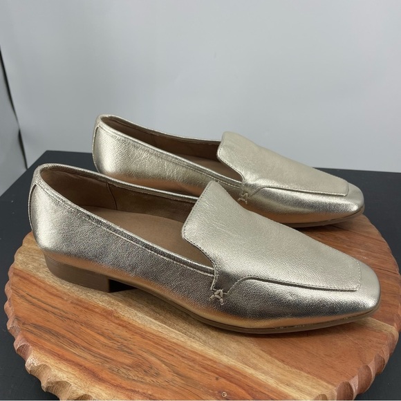 Aerosoles Women's Paynes Gold Leather Loafer US Size 10M - Picture 1 of 7